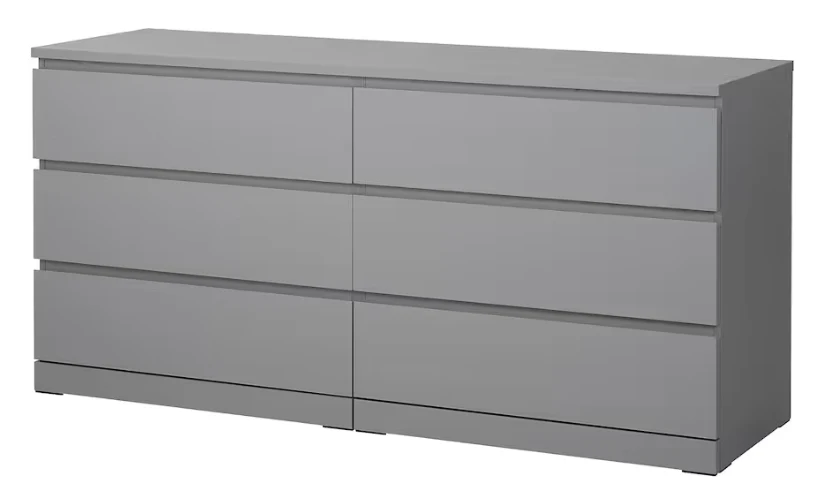 2025 IKEA MALM ladekast met 6 lades C Grijs gebend, 160 x 78 cm, modern design