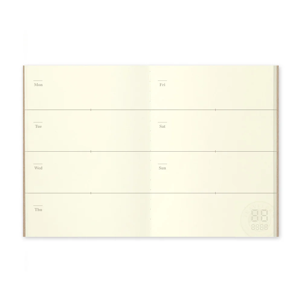 Traveler's Company - Traveler's Notebook Refill - Passport Size - Free diary Weekly 007