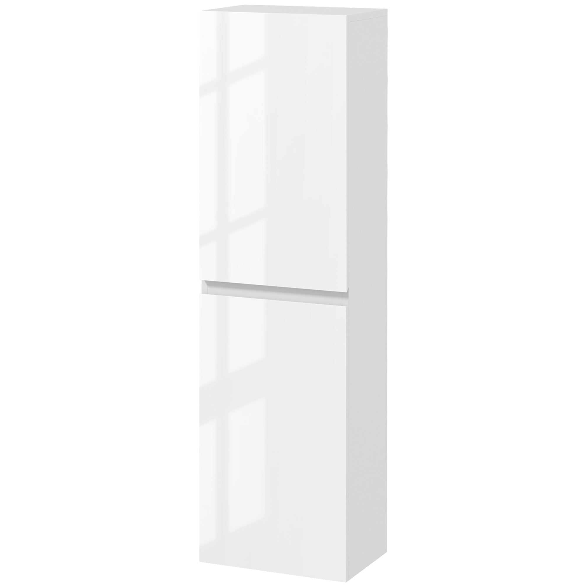 kleankin Badezimmerschrank hohe Säule zeitgenössisches Design 2 Schränke verstellbare Regale 35 x 25 x 120 cm weiß lackiert