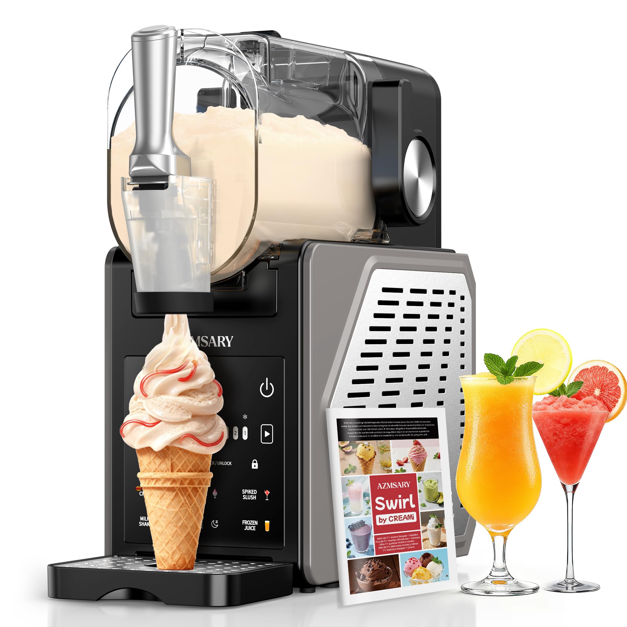 Slush-Maschine 2,5 L mit 6 Programmen, Kompressor und Keep-Cool-Funktion für Frozen Drinks und Softeis