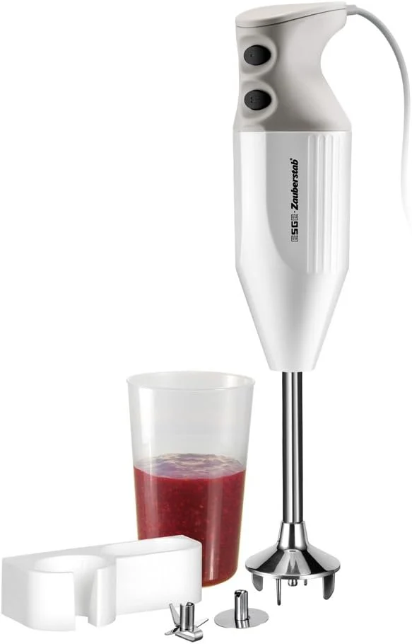 ESGE Zauberstab Stab- & Standmixer, 90310 M, Grau, 122 S, Stabmixer weiß, mit Zubehör, 10.000 bis 16.000 U/m, Pürierstab