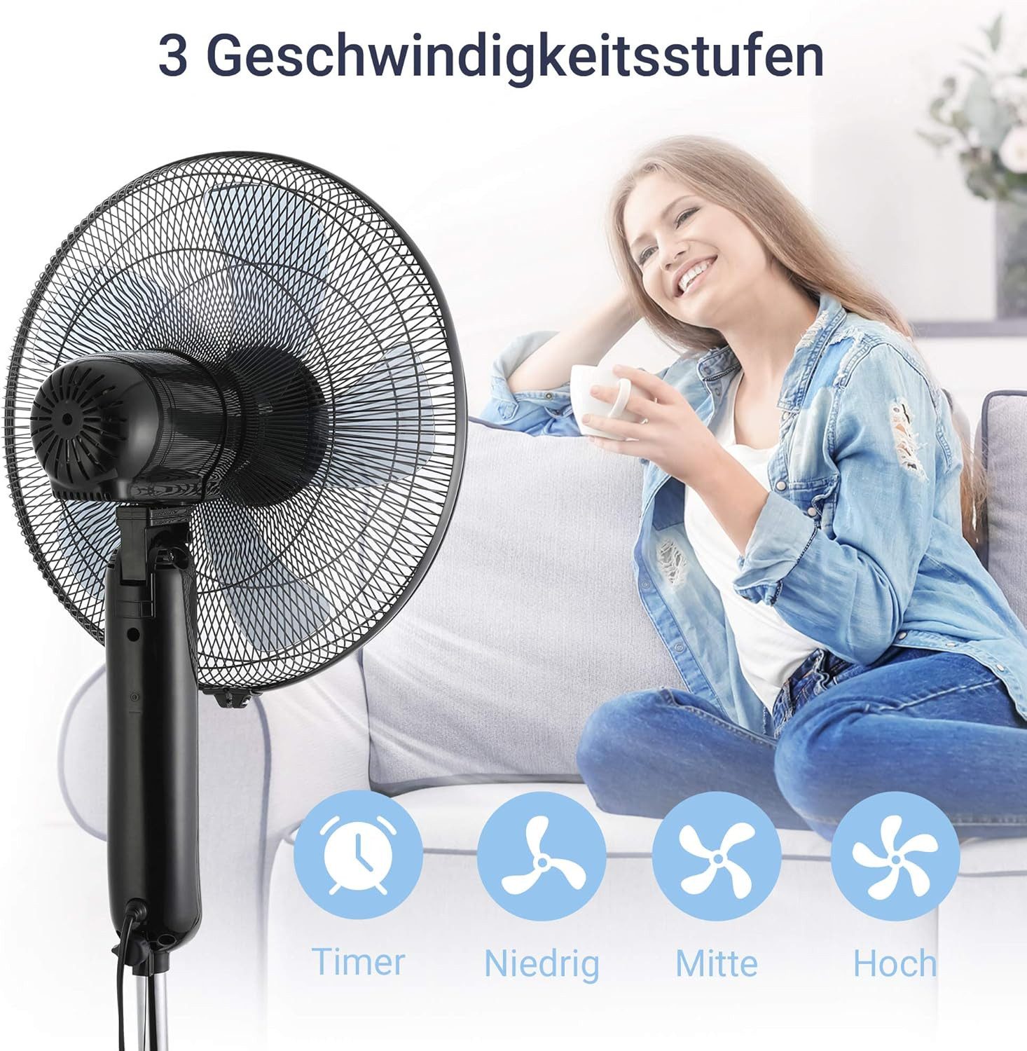 Standventilator Midea FS40-15FR Standventilator schwarz