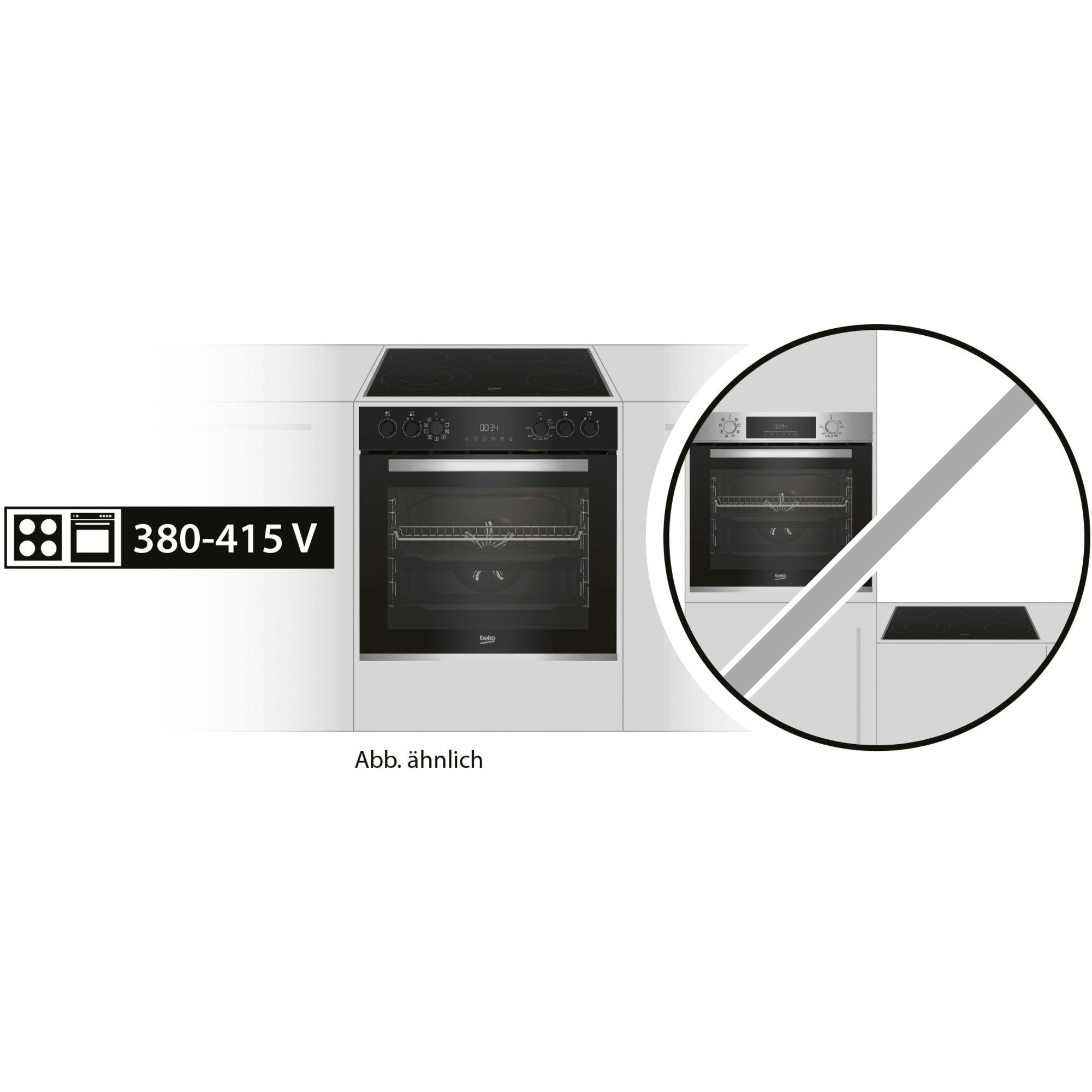 Backofen BEKO BBUE12020X, Herdset