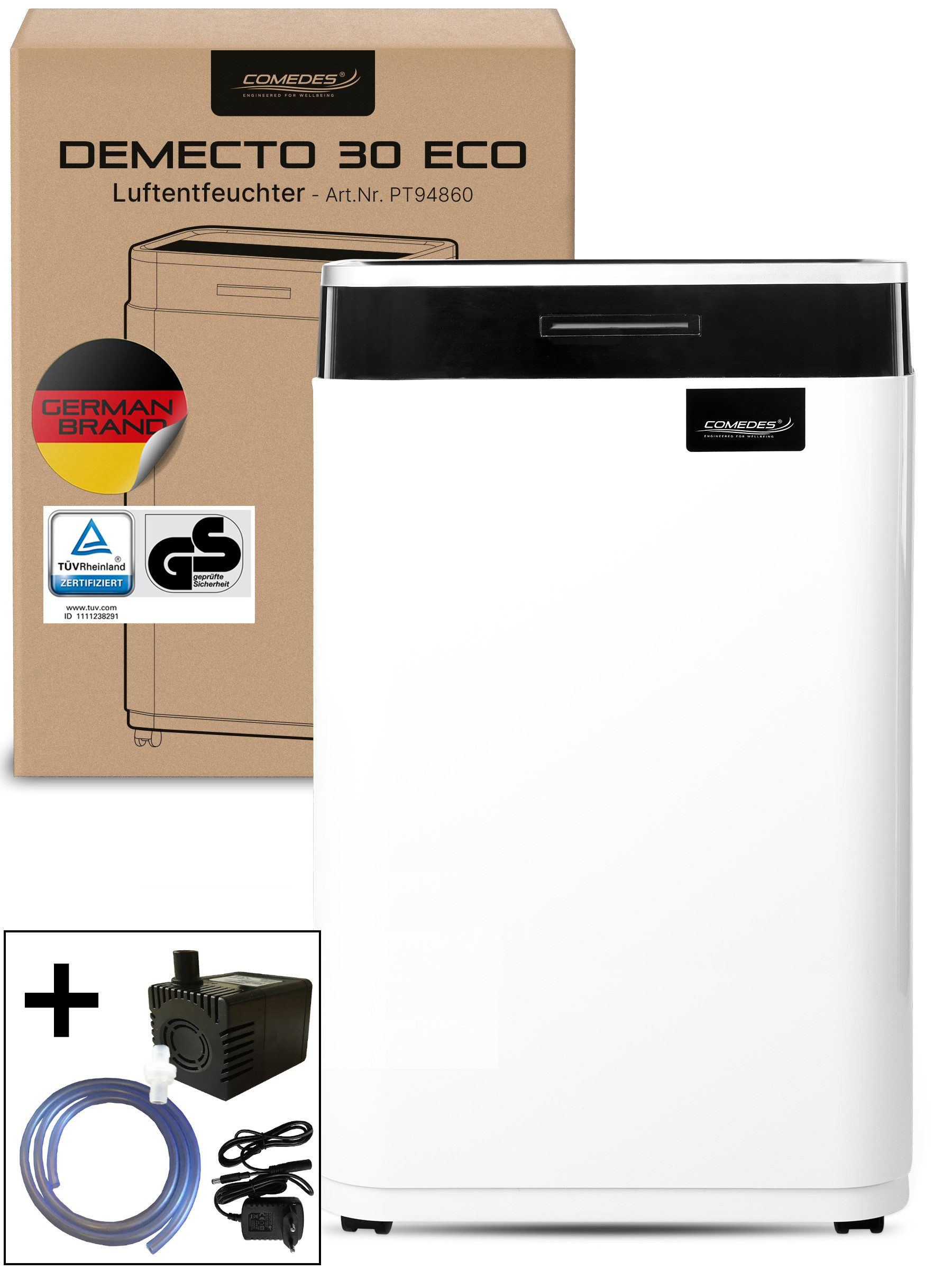 Luftentfeuchter Luftentfeuchter Comedes Demecto 30 eco, 25 Liter/Tag, mit Pumpenset