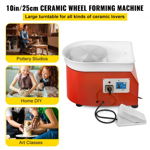 VEVOR Electric Pottery Wheel Ceramic Machine 25cm Keramik Radmaschine 280W ceramic wheel machine Radmaschine DIY verstellbare Füße mit Sculpting Set