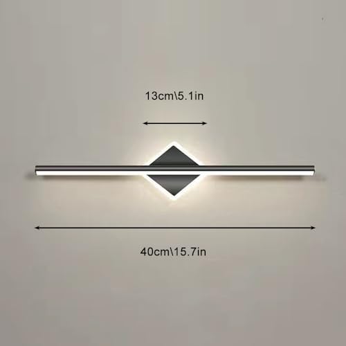 LED-Badezimmerleuchte mit schwarzer Spiegelleuchte, lineare Wandleuchte, Innenbeleuchtung, moderne Badlampen, lange Lichtstreifen für Ankleidezimmer, Schlafzimmer, Waschraum