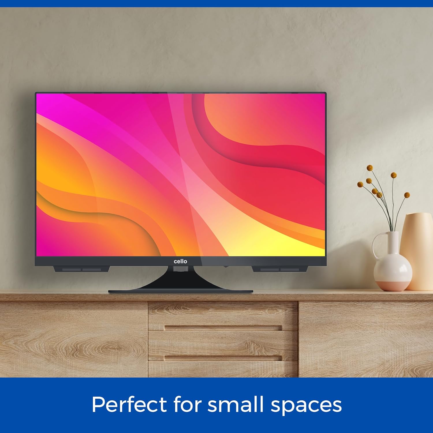 Cello C2224WS 12 Volt 22 Zoll Traveller Smart rahmenloser Fernseher Ultrafast WebOS, Pitch Perfect Lautsprecher Bluetooth, Netflix, Kleiner Fernseher für Wohnmobile und LKWs