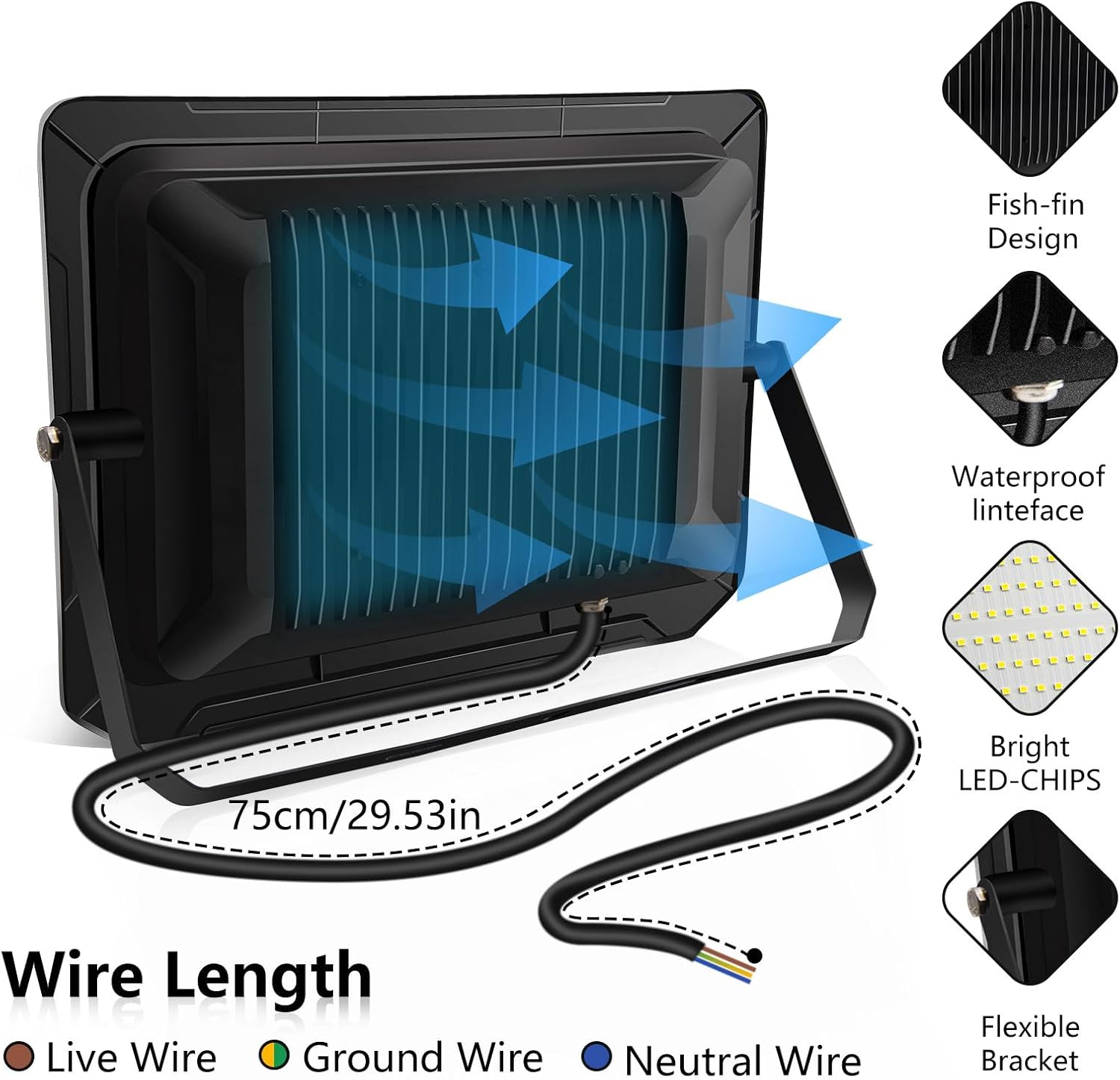 loyal LED Strahler Außen Fluter Aussen: 500W Superhell Scheinwerfer 3000K Warmweiß 50000LM - IP65 Wasserdicht Verstellbar mit Bügel für Garten, Garage, Sportplatz