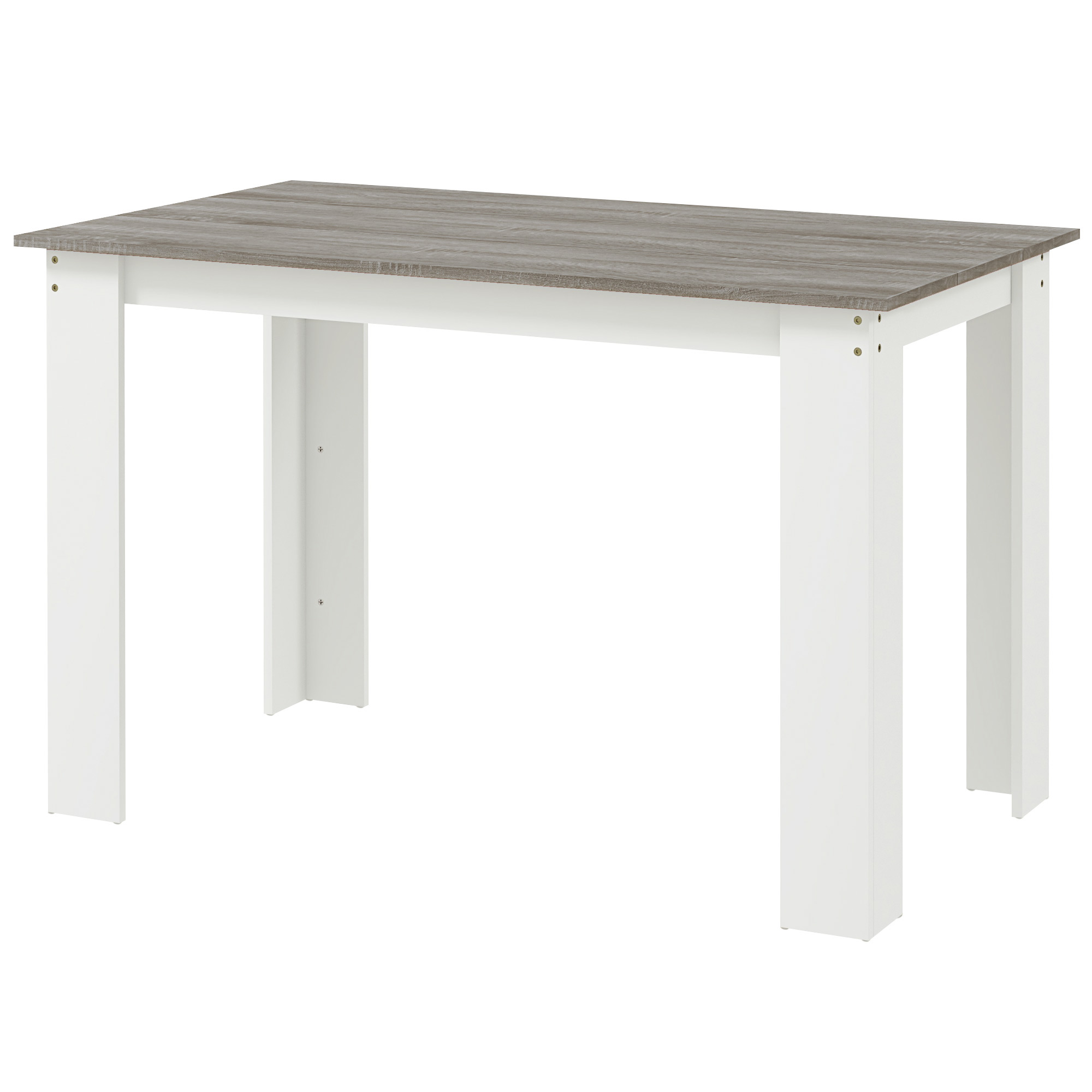 HOMCOM Moderner Esstisch aus Holz für 4-6 Personen, 120x69x75cm, Grau und Weiß