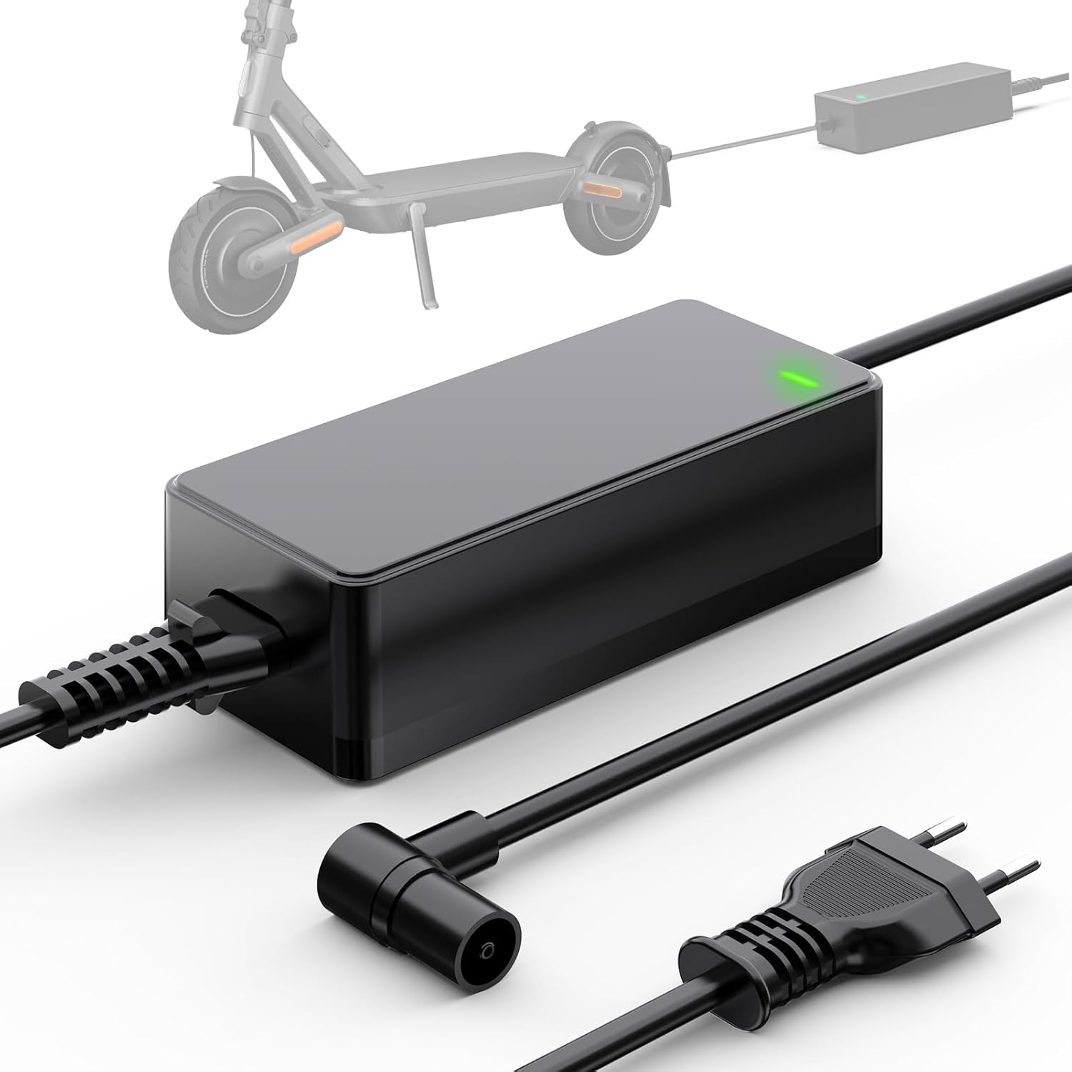 Mezelon 42V 2A Caricabatterie per Monopattini Elettrici per Ninebot ES1 ES2 ES4 ES3 E22E E25E E45E, Xiaomi M365, Pro, Pro 2, Mi 3, S1 S2, Caricabatterie 42V 2A per Xiaomi e Ninebot Scooter