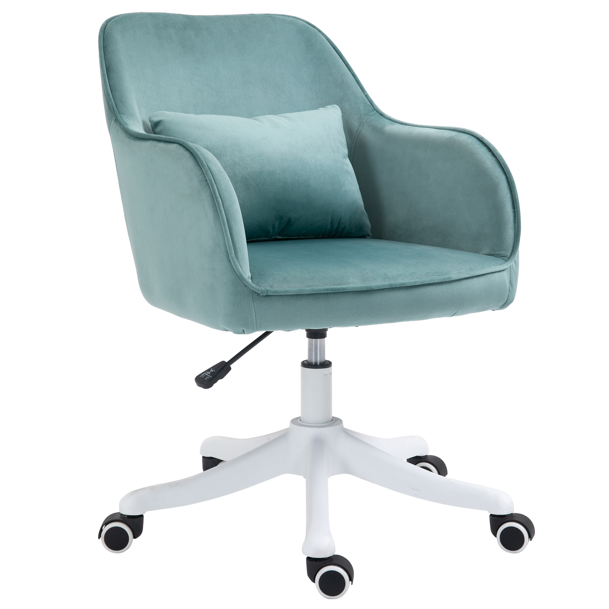 Vinsetto Massage-Bürostuhl in Samtoptik Lendenkissen mit Vibrationsmassage bis 115 kg USB-Schrittstelle höhenverstellbar 57B x 70T x 78-86H cm Grün