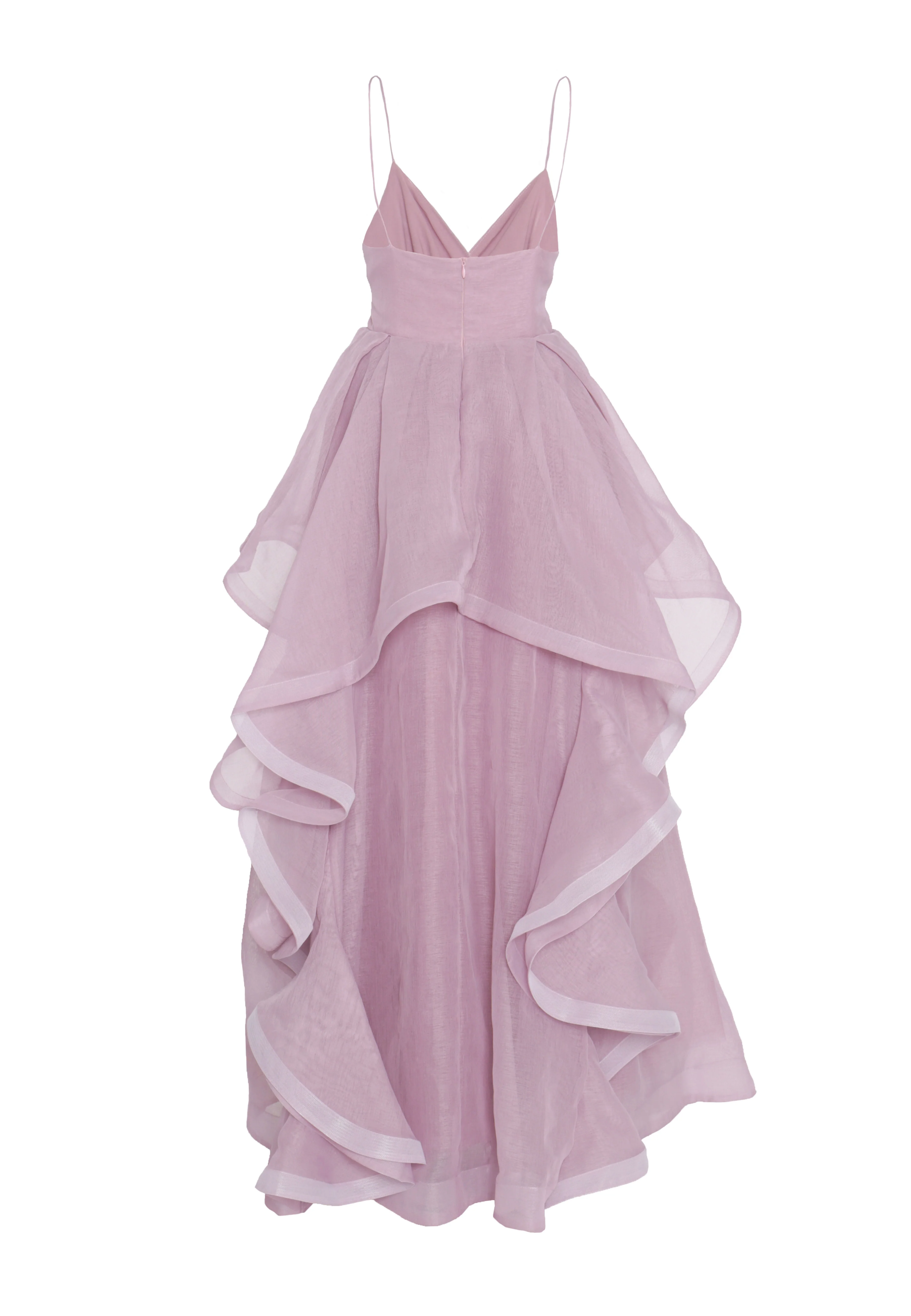 Ingrid Lilac Plunge Neck Ruffle Layered Strappy Maxi Dress