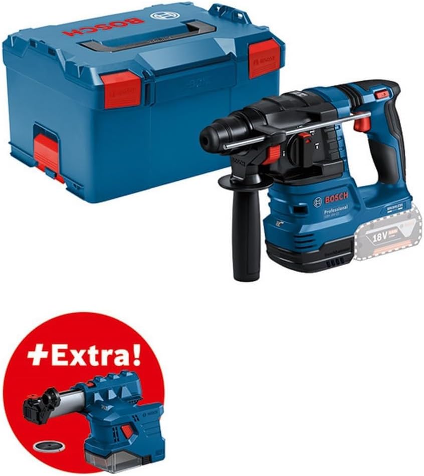 Bosch Professional 18V System Akku Bohrhammer GBH 18V-22 (mit SDS plus, KickBack Control und Vibration Control, inkl. GDE 18V-12, L-BOXX, ohne Akku/Ladegerät)