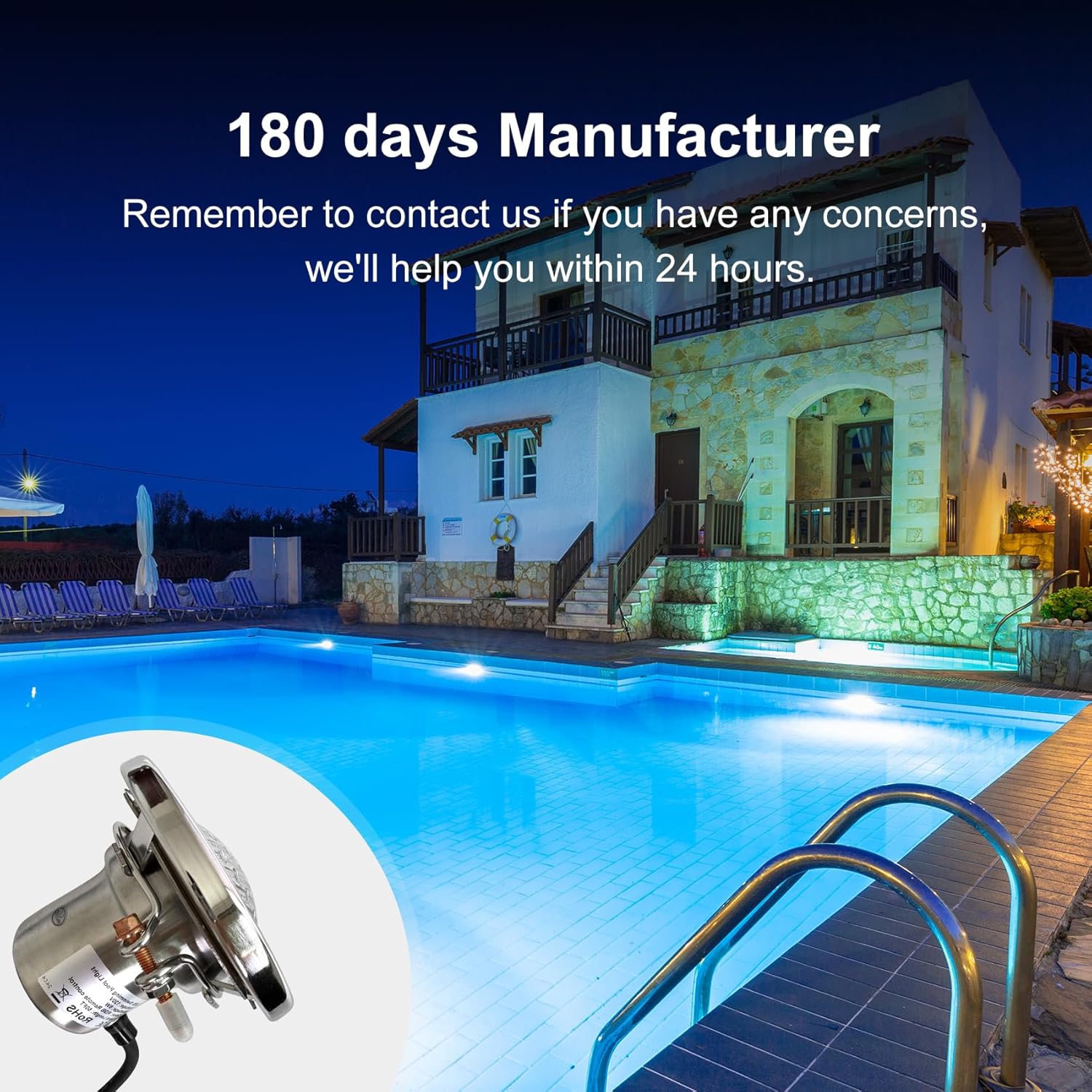 15,2 cm LED-Pool-Lichter für Innenpool, Unterwasser-Schwimmbad-Lichter, geeignet für die meisten 15,2 cm nassen Nischen, AC120 V Spa-Licht für Schwimmbad und Spa, IP68 wasserdicht, weiß