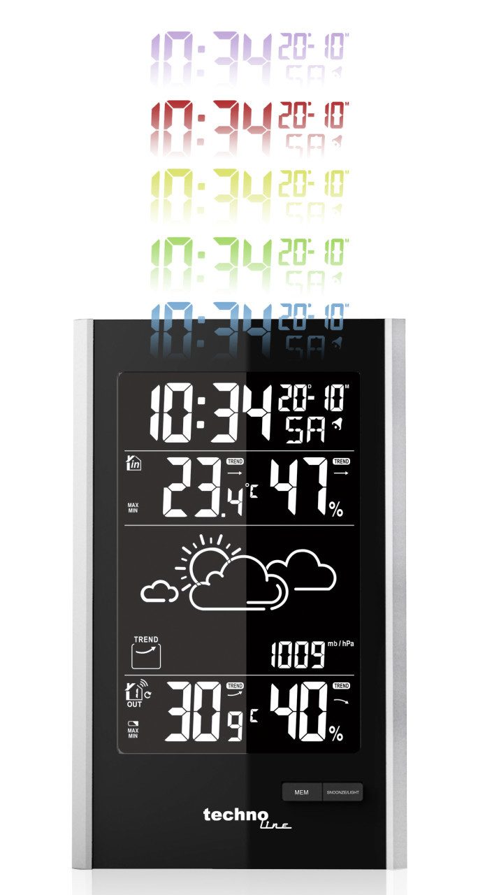Wetterstation Technoline Wetterstation WS 9060 silber schwarz