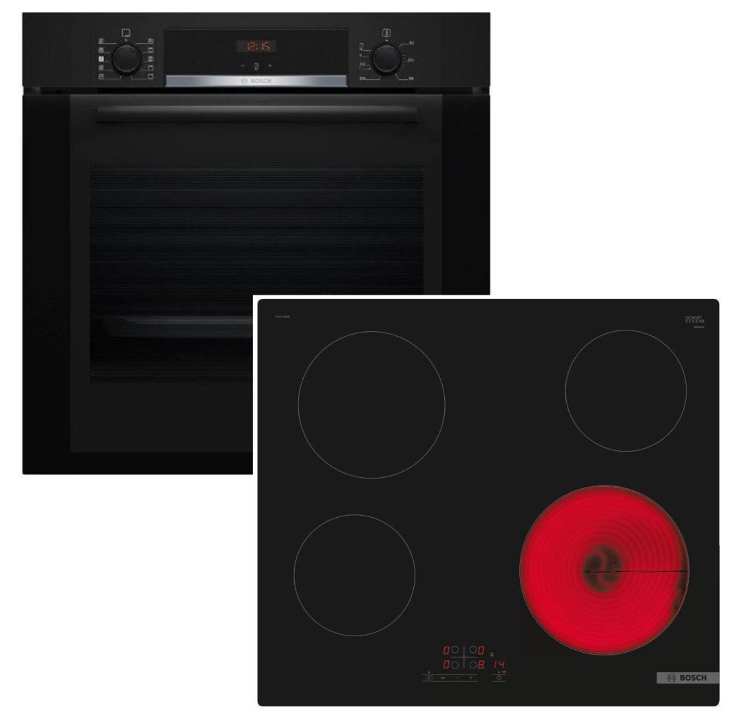 Backofen-Set Dampfbackofen Teleskopauszug + Glaskeramikkochfeld TouchSelect 60cm