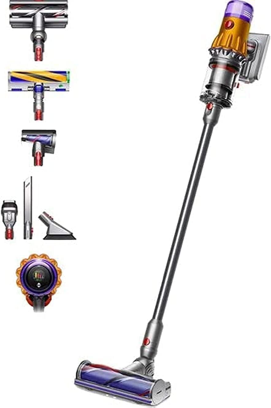 (Yellow & Nickel DysonV12, V12 Detect Slim Absolute Vacuum, 0,35 litri
