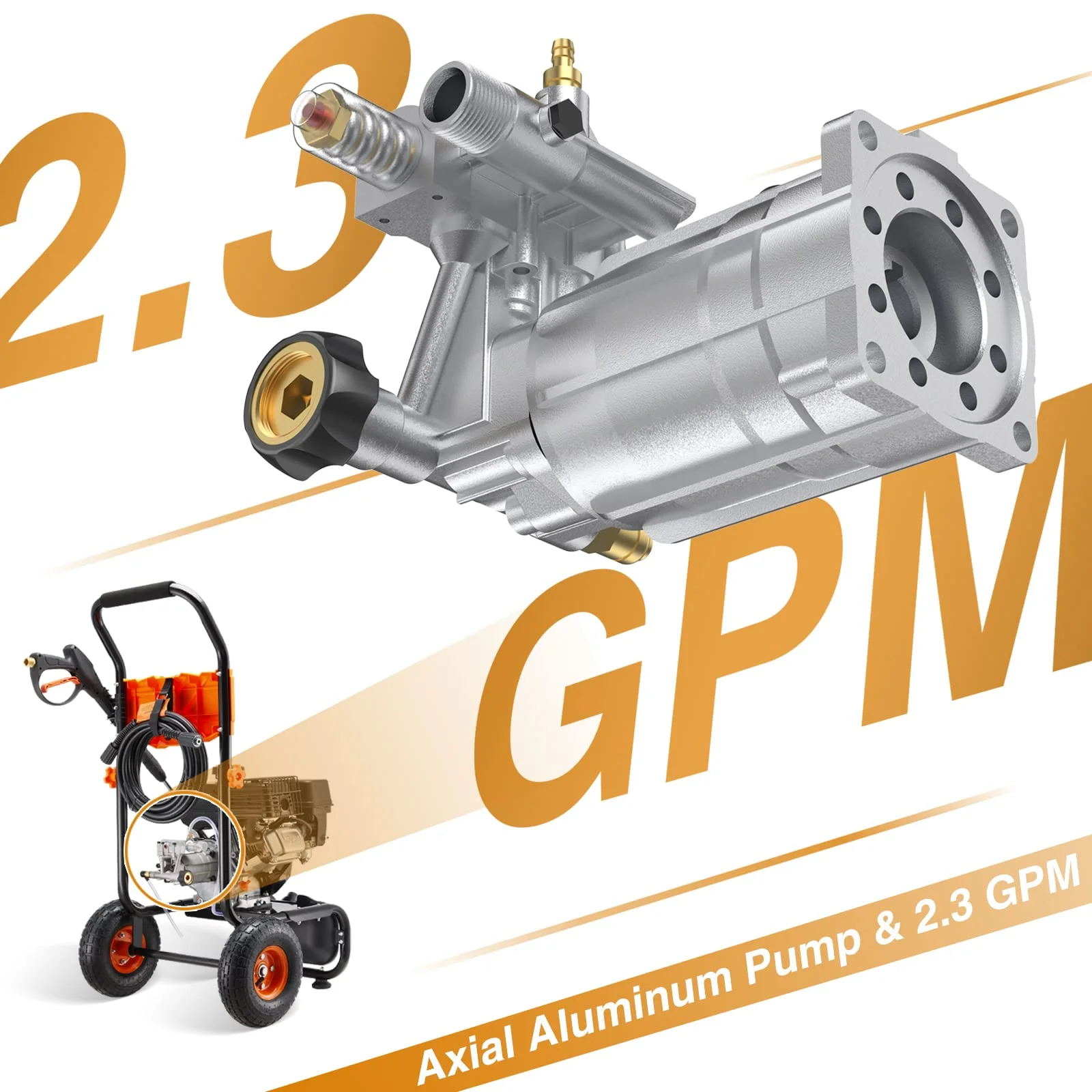 Efurden 3500PSI Gas Pressure Washer, 2.3GPM Gas Powered High Pressure Clean Machine with 209CC Engine, 4 Adjustable Nozzles for Cleaning Walls, Terraces, Vehicles, Gardens (Blue)