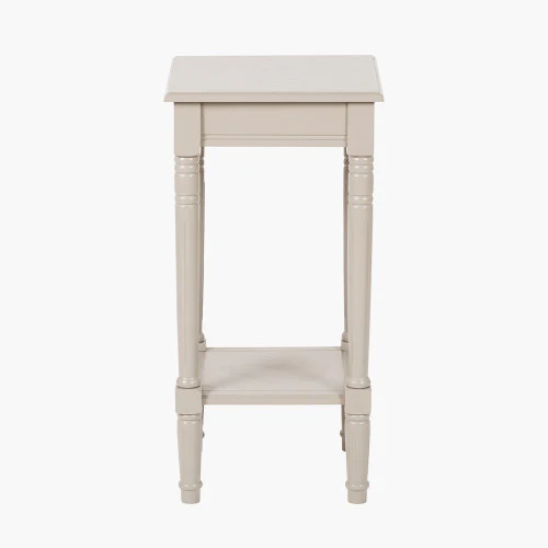 Square Painted Table with Shelf �C Putty