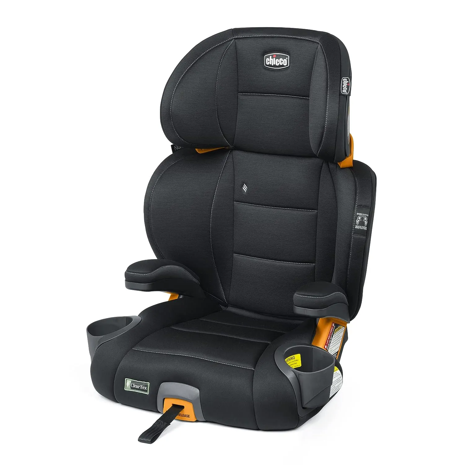 Chicco 2-in-1 Booster Car Seat, High Back & Backless, DuoGuard Protection, LATCH System, ClearTex Fabric, for Kids 4+ Years, 40-100 lbs
