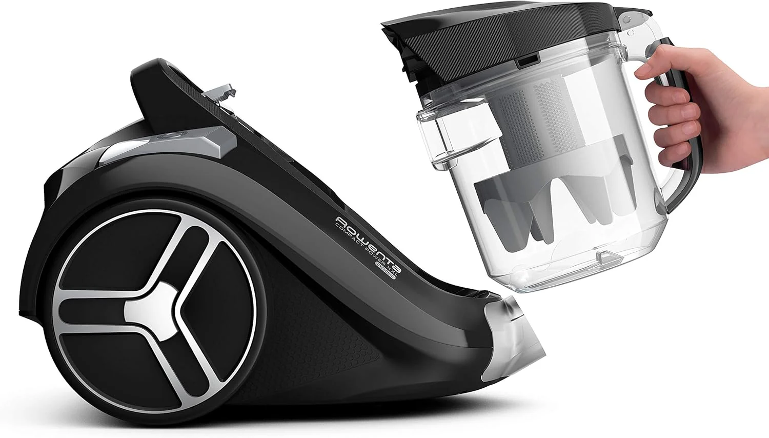 Rowenta RO4825 zakloze stofzuiger Compact Power XXL | 550 watt | 2,5L stofreservoir | Compact & stil | Extreme zuigkracht | Zeer effici?nte zuigmond | Zwart/Grijs