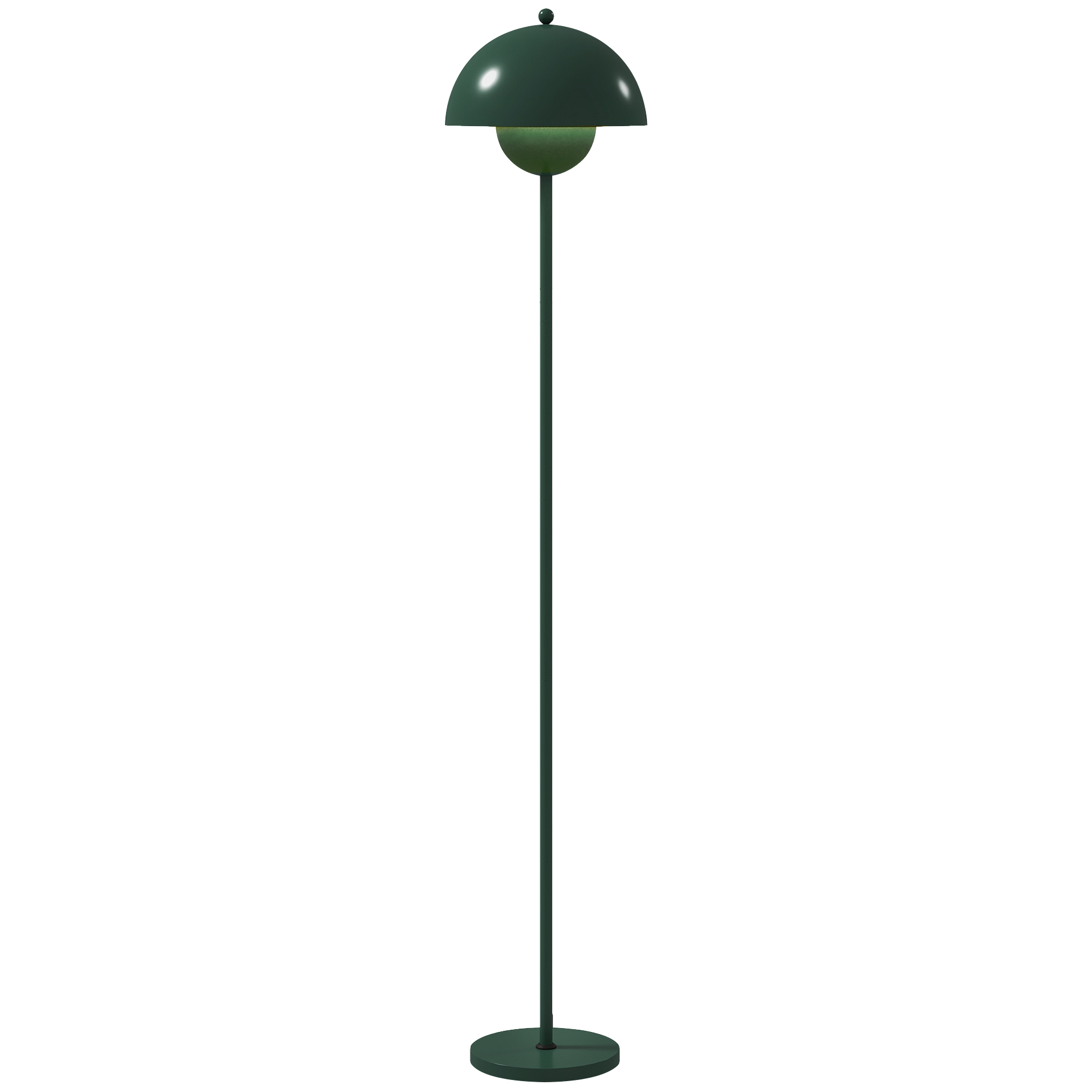HOMCOM Stehlampe, runder Schirm, Fußschalter, langes Kabel, eleganter Look, Stahl, Grün