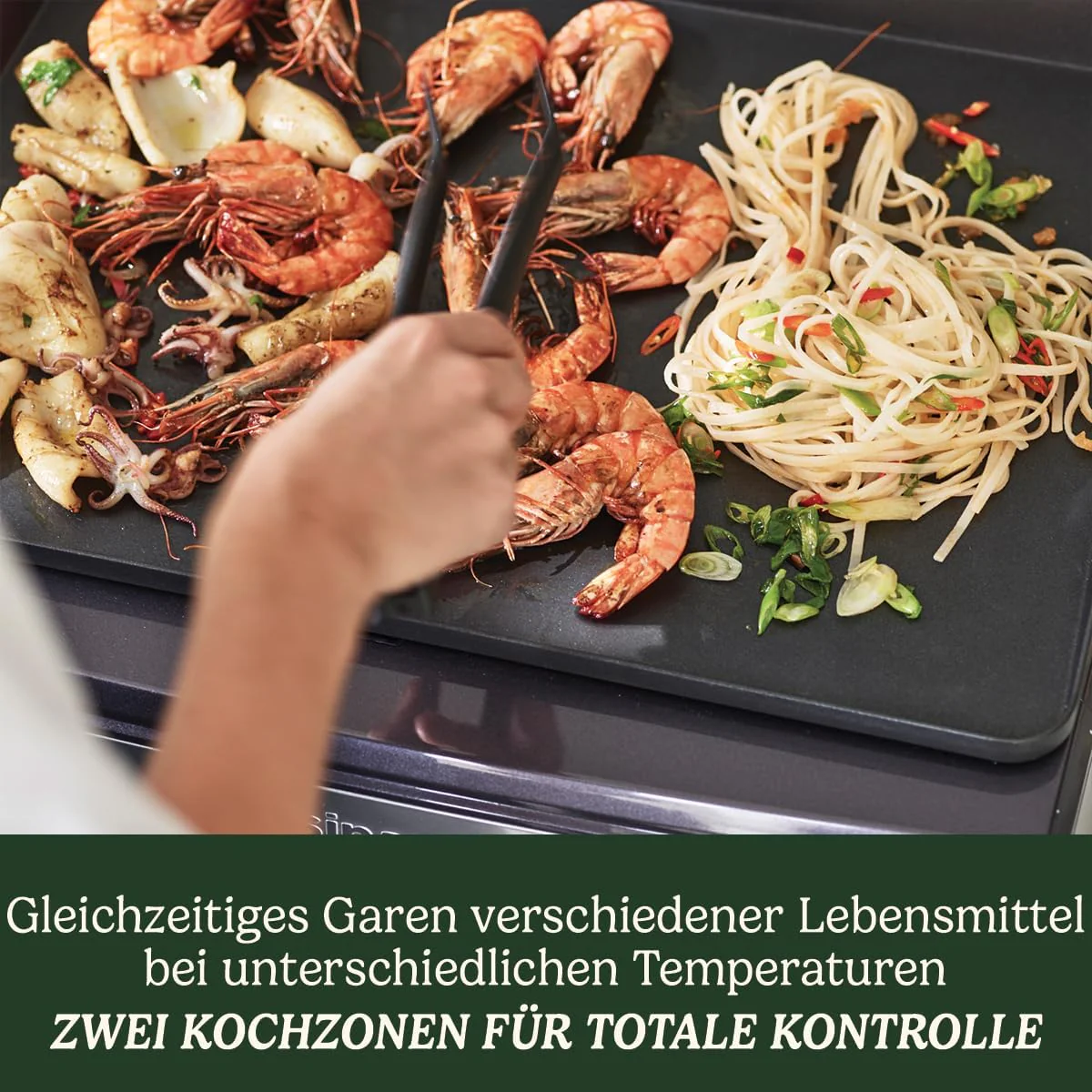 Cuisinart Hot Plate Entertaining Grill & Griddle | XL Elektrische Plancha Grill, Teppanyaki Grillplaat voor thuis | Afneembare plaat met antiaanbaklaag, 2-zone temperatuurregeling tot 260��C