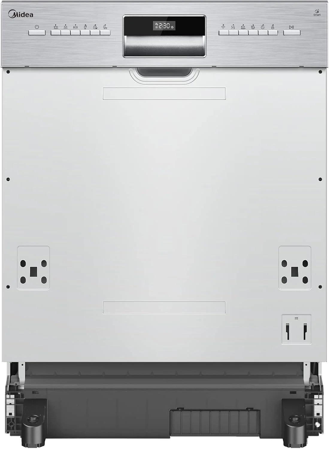 Midea Geschirrspüler, 60 cm, Silber, Teilintegriert Einbau Spülmaschine 13 Gedecke
