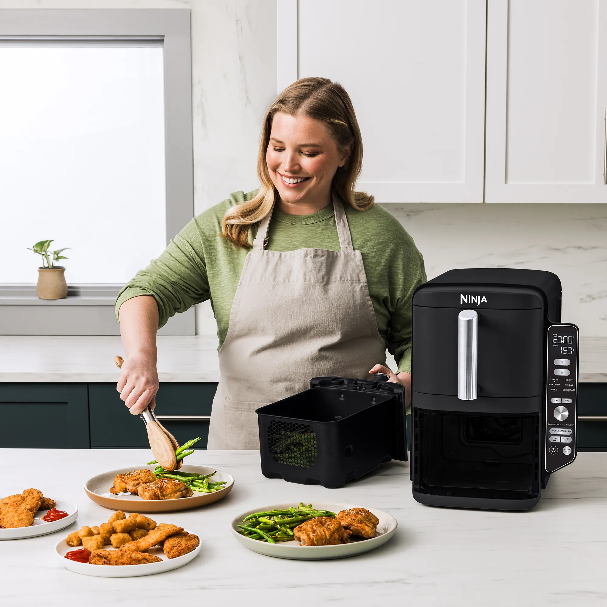 2025 Ninja DoubleStack XXXL 9,5 l heteluchtfriteuse met 2 lades