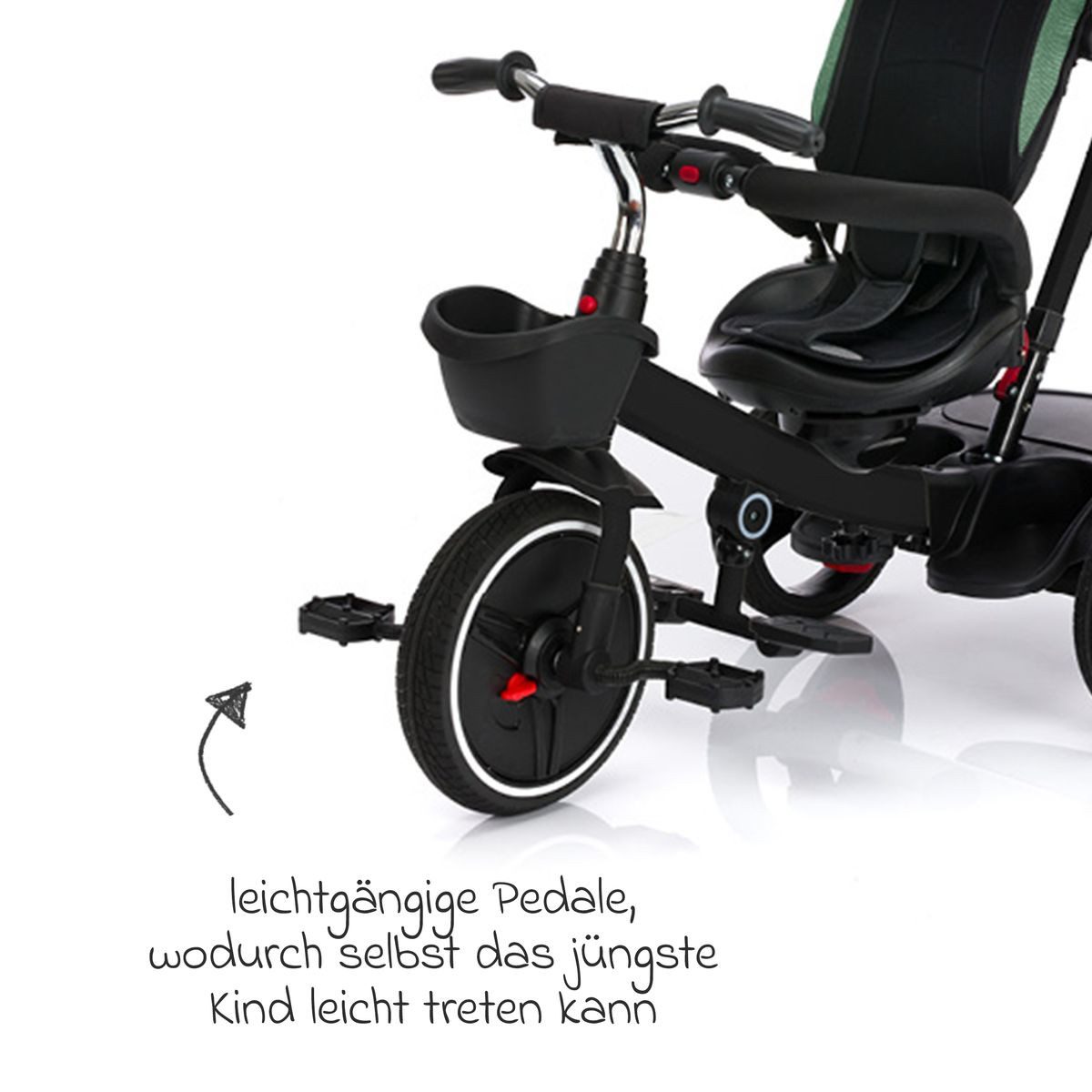 Dreirad-Kinderwagen Niki 360 - Schwarz Grün