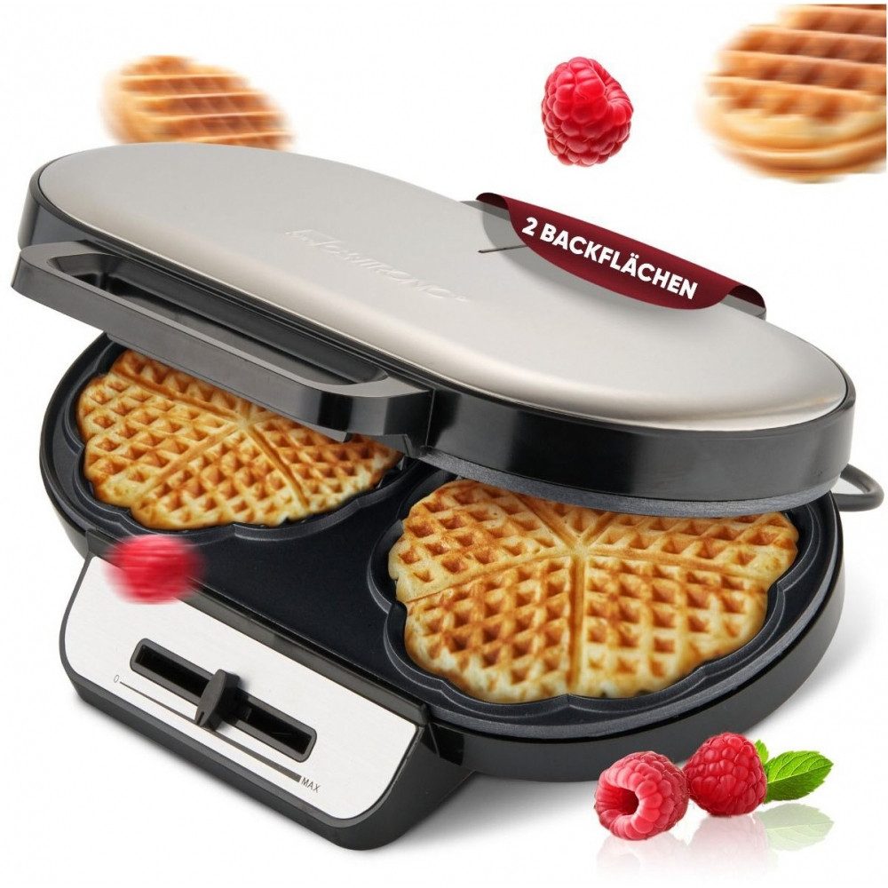 Waffeleisen Clatronic WA 3745 Waffelautomat Edelstahl/schwarz