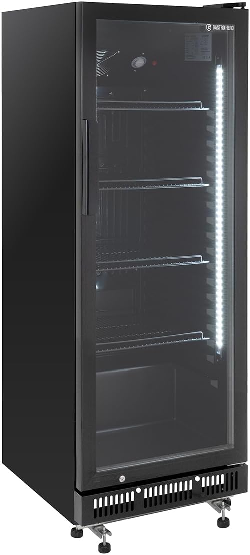 Getränkekühlschrank GKS-230 I 230 L Getränkekühlschrank mit Glastür & LED I Flaschenkühlschrank abschließbar I Bierkühlschrank 0 bis +8 °C