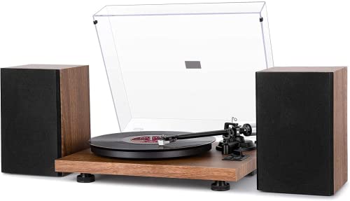 1 BY ONE Giradischi Vinili, Giradischi Stereo a Cinghia in Legno con lmpianto di Altoparlanti Hi Fi Wireless 36W, Lettore Vinile Contrappeso Regolabile, Registrazione da Vinile a MP3 : Elettronica