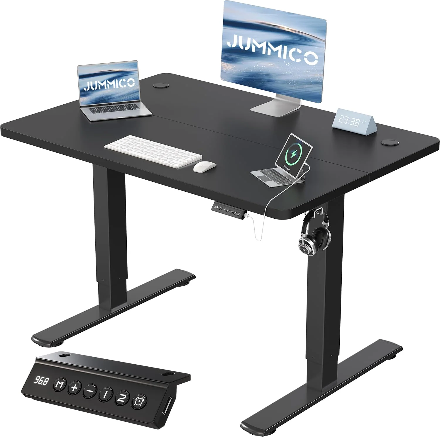 JUMMICO Elektrisch höhenverstellbarer Schreibtisch mit USB-Anschluss
