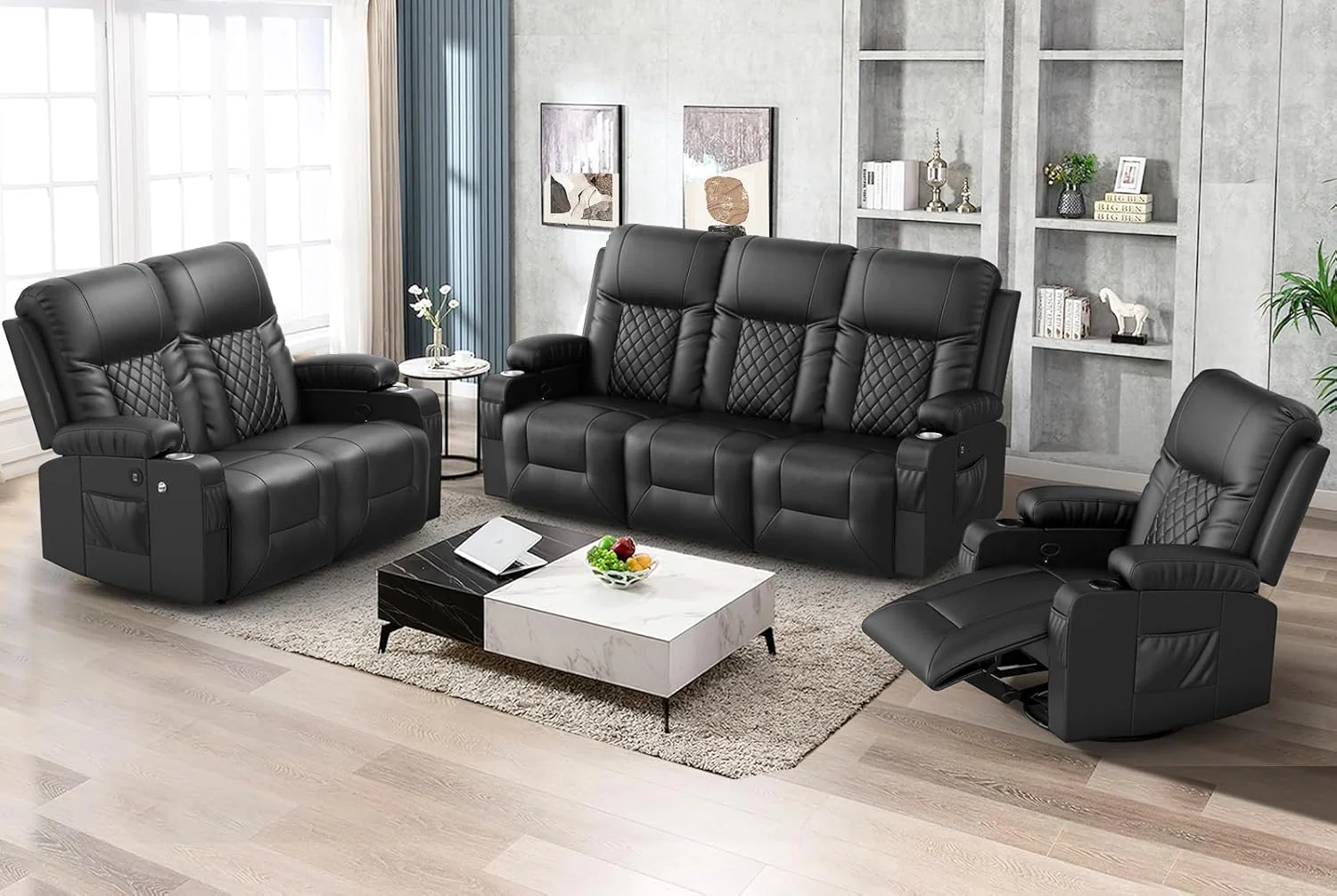 2 Seater Reclining Loveseat sofa PU Leather RV Loveseat Couch