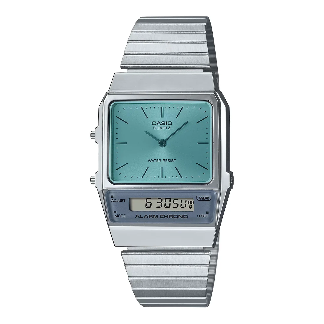 Casio vintage AQ-800EC-2AEF doppio fuso orario vetro azzurro
