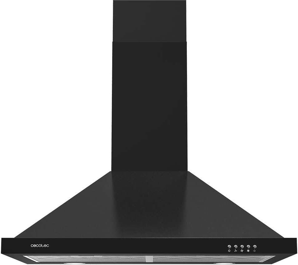 Cecotec Cappa aspirante piramidale 60 cm Bolero Flux PM 603500 Inox B. Motore 65 W, finitura inox, aspirazione 350 m3/h, controllo meccanico, 3 livelli di potenza, luce e filtro al carbonio