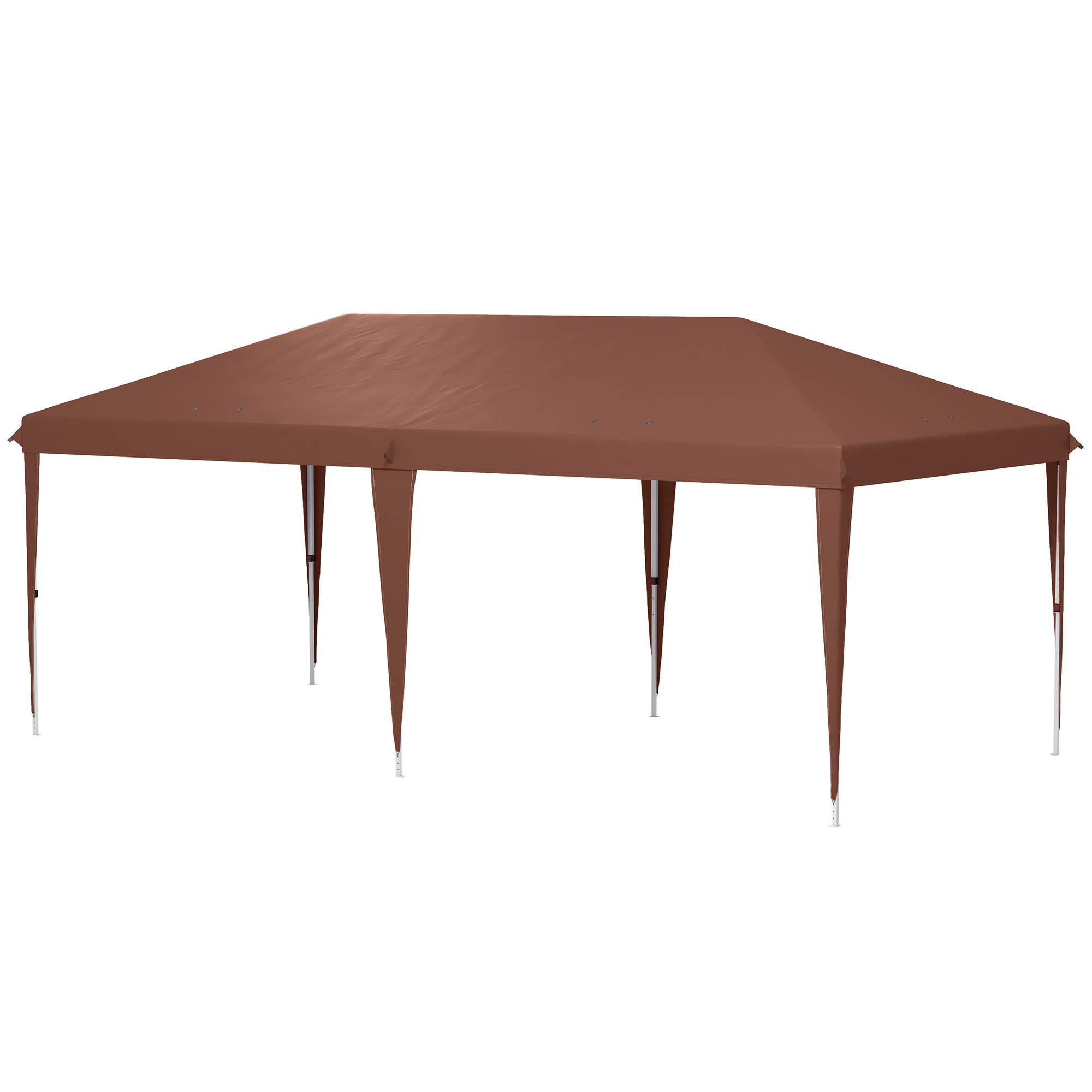 Outsunny Tonnelle 6 x 3 m Garten-Pavillon-Zelt Pop-up-Falt-Zelt Tragetasche inklusive Epoxidstahl Oxford Hochdichtes Braun