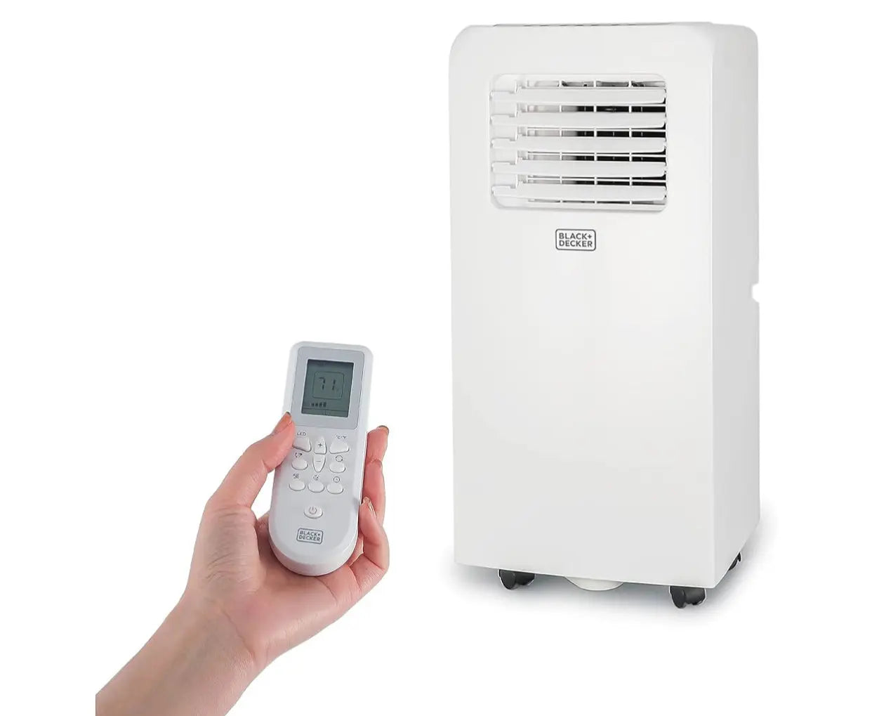 Condizionatore d'aria portatile BLACK+DECKER da 10.000 BTU con telecomando, bianco