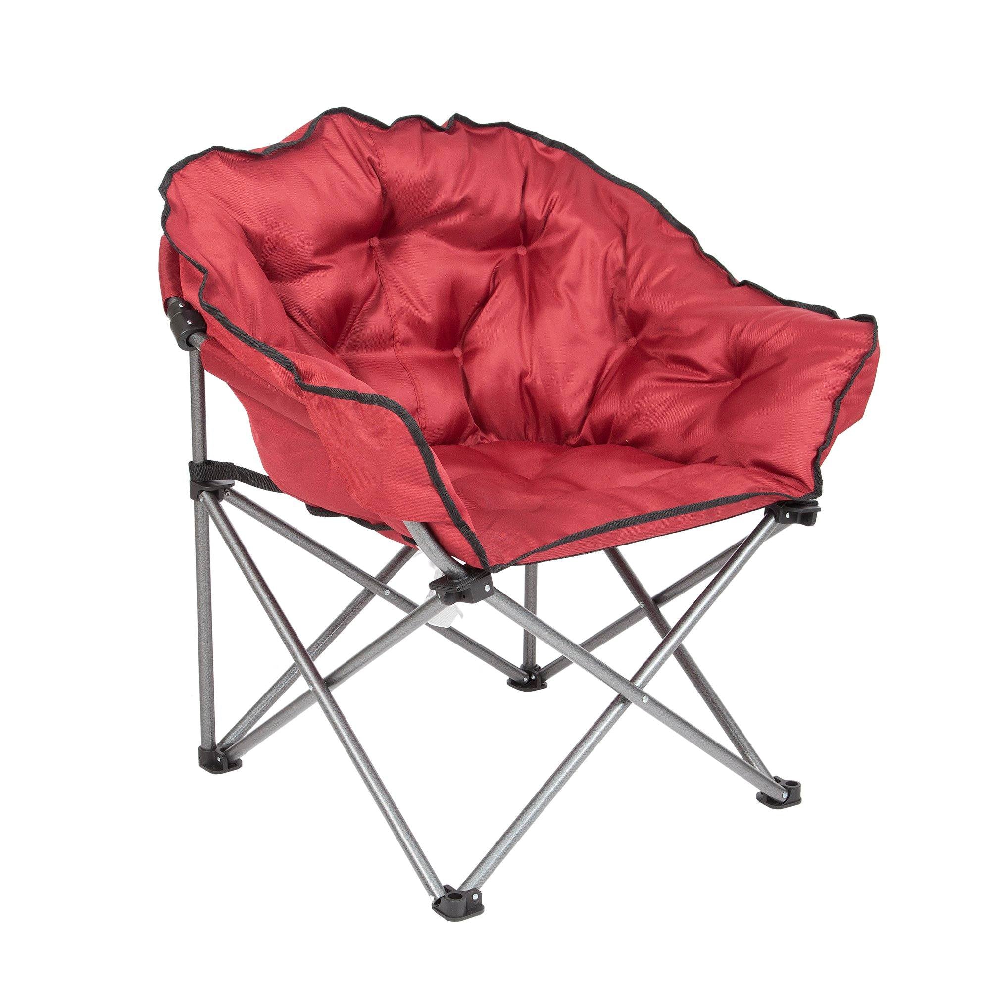 Silla plegable acolchada para camping, clubes y exteriores de Mac Sports con bolsa de transporte - color vino tinto