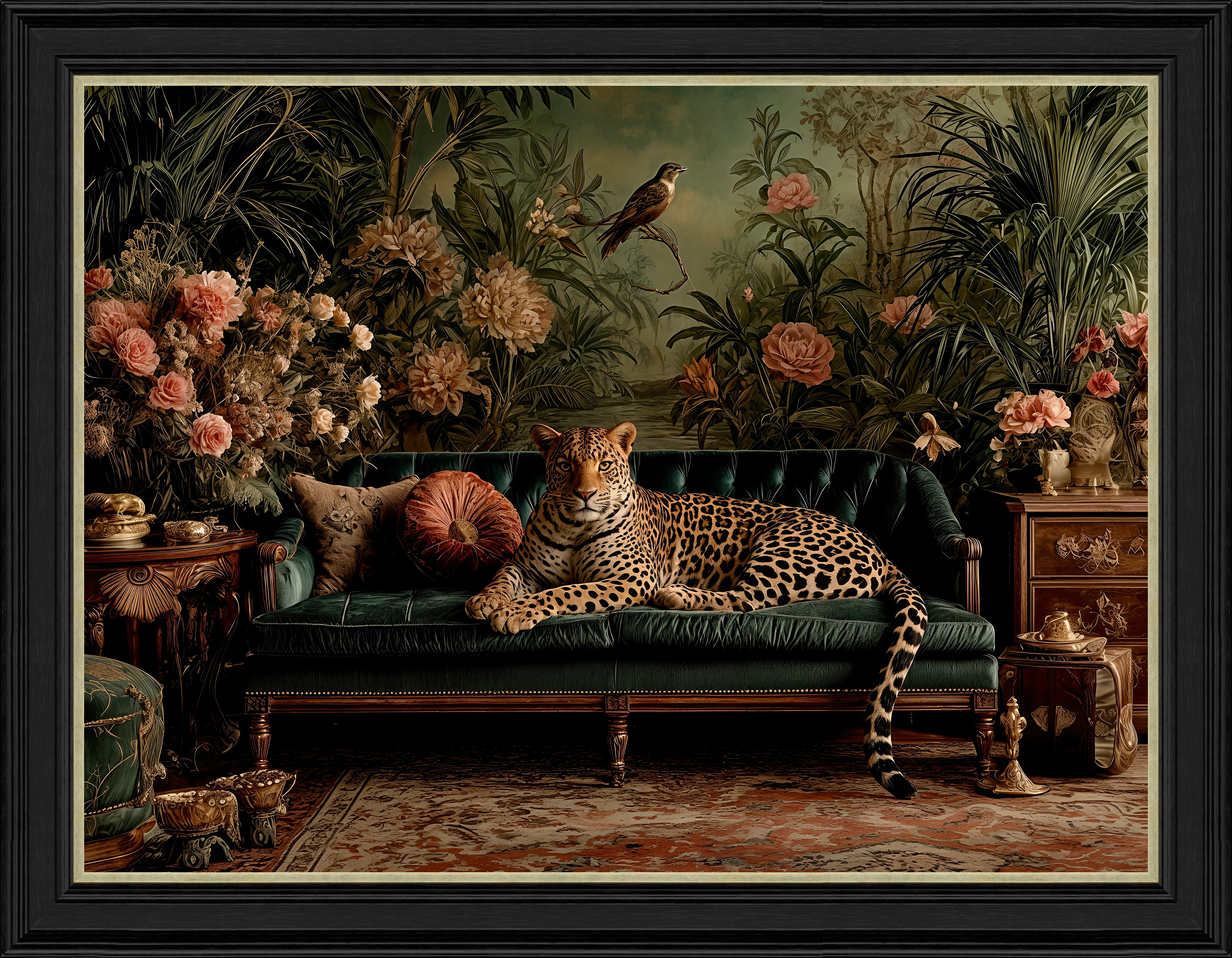Lounging Leopard Wall Art 90x70cm