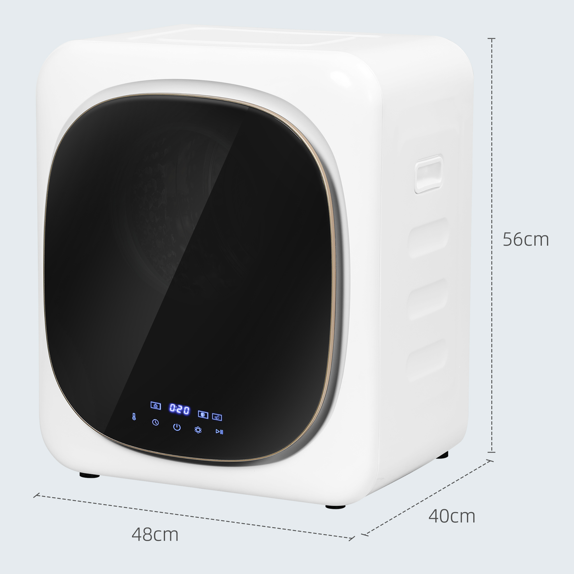 Wasdroger met UV-Desinfectie, Compact Ontwerp, 4 kg Capaciteit, Roestvrijstaal, Wit