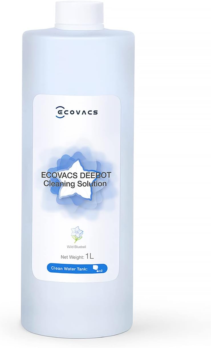 ECOVACS Soluzione detergente da 1L per i robot aspirapolvere Ecovacs DEEBOT N20/N30/X1/X2/X5/X8/X9/T10/T20/T30/T50/T80/T30C serie, accessorio originale