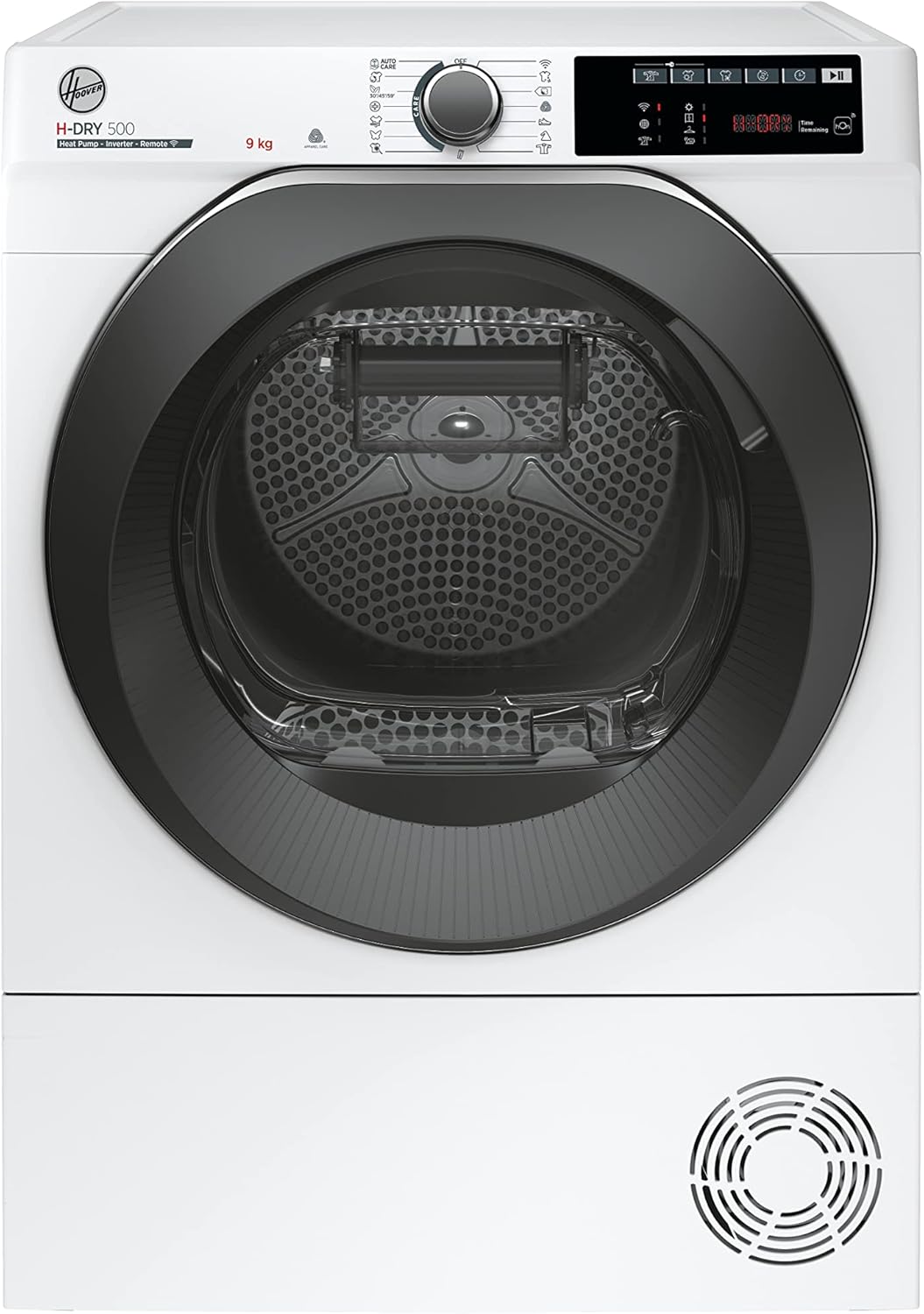 Hoover H-DRY 500 Dryer 9 kg, Heat Pump, Freestanding, 59.6 x 58.5 x 85 cm, Class A+++, Wi-Fi + BLE Control, App hOn, Shoe Grill, White - NDE H9A3TCBEXS-S
