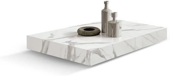 KONTE.DESIGN Tavolino CAMOGLI in legno, vari colori trasformabile in tavolo da pranzo 120x80 cm - 220x80 cm altezza da 30 a 77 cm (Bianco Statuario)