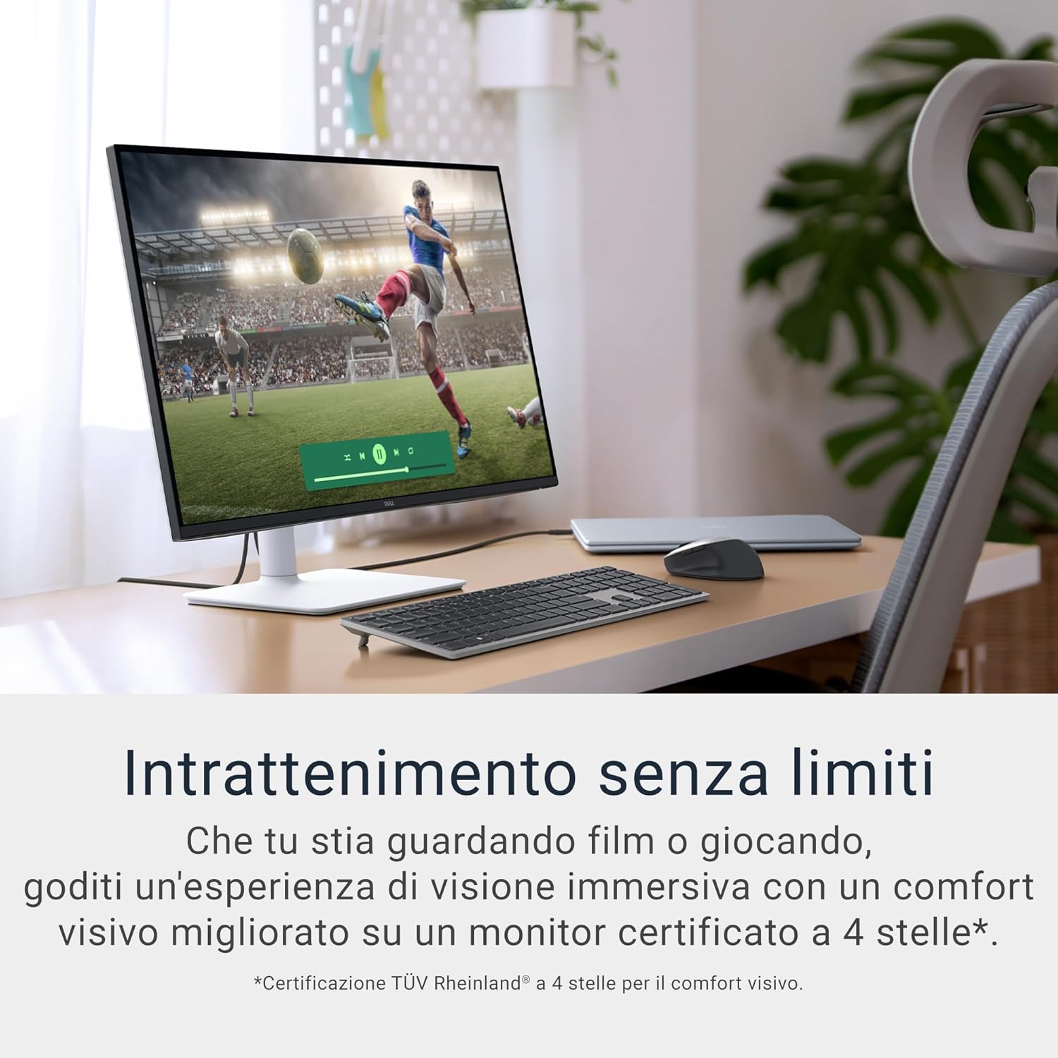 27 Plus Monitor - S2725QS, 4K UHD (3840x2160), 120Hz, IPS, 4ms, AMD FreeSync Premium, 99% sRGB, Regolabile in Altezza, Altoparlanti integrati, DisplayPort, 2 HDMI, 3 Anni di Garanzia