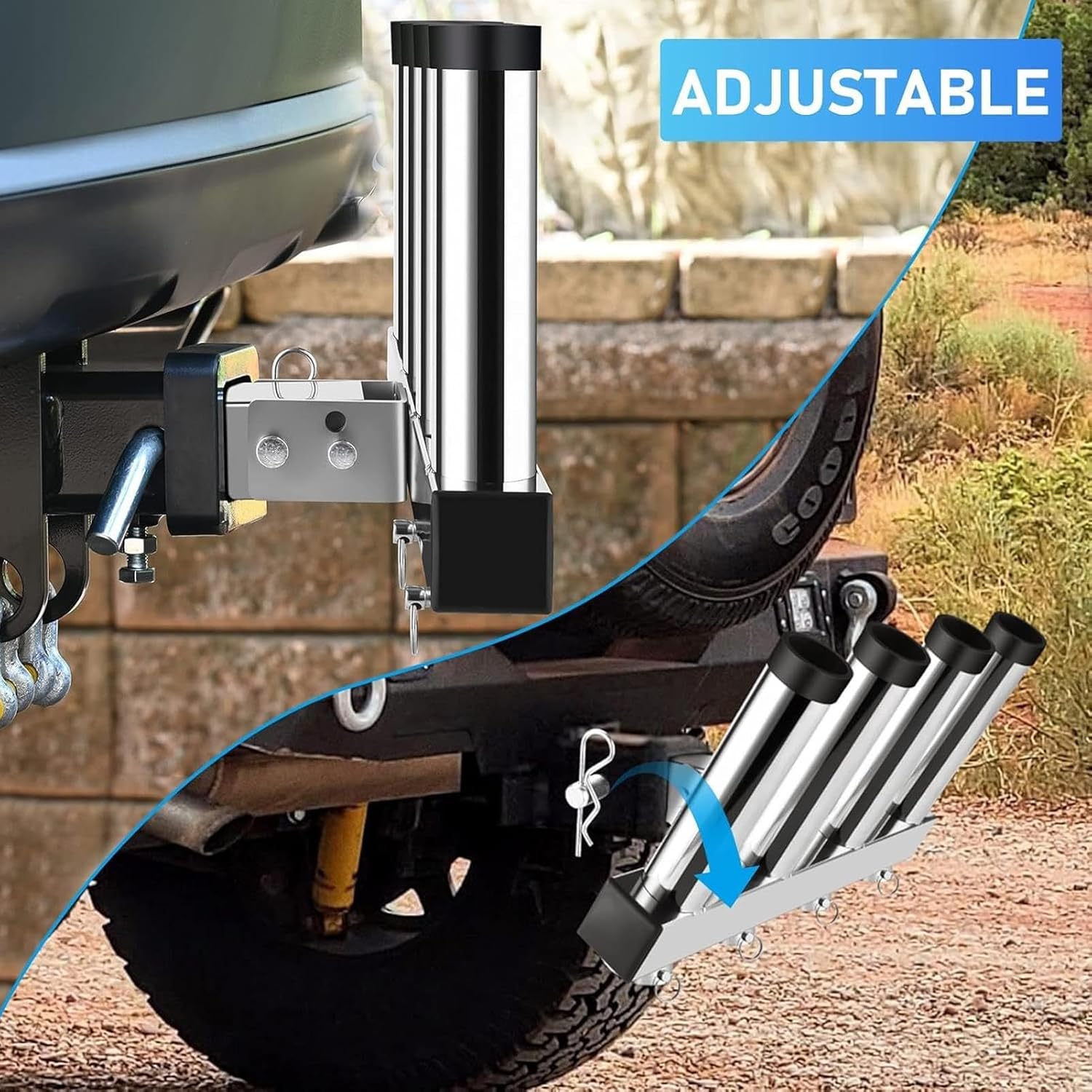 Auto Rutenhalter Halter für Angelruten für LKW Montage Edelstahl Aufbewahrung für Auto SUV Boot