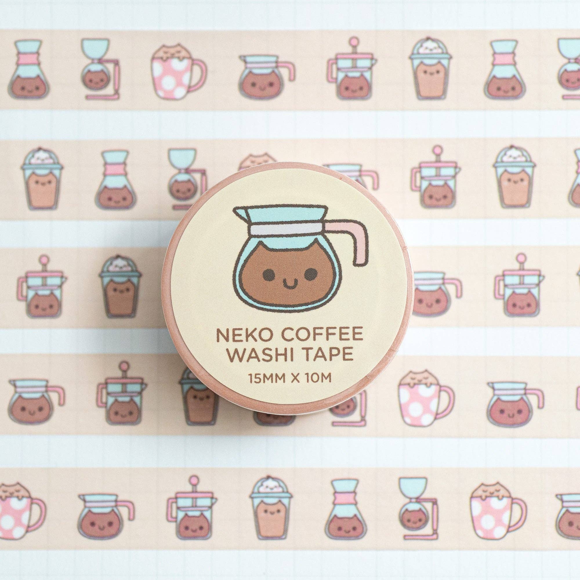 Robot Dance Battle - Coffee Cats Washi Tape