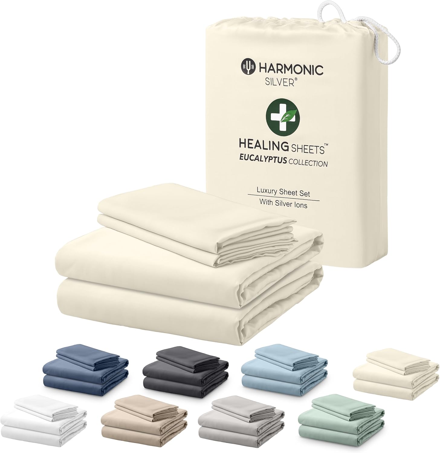 Eucalyptus Collection King Size Sheet w/Silver Ions | 100% Tencel | Ultra Soft | Cooling for Hot Sleepers | 18