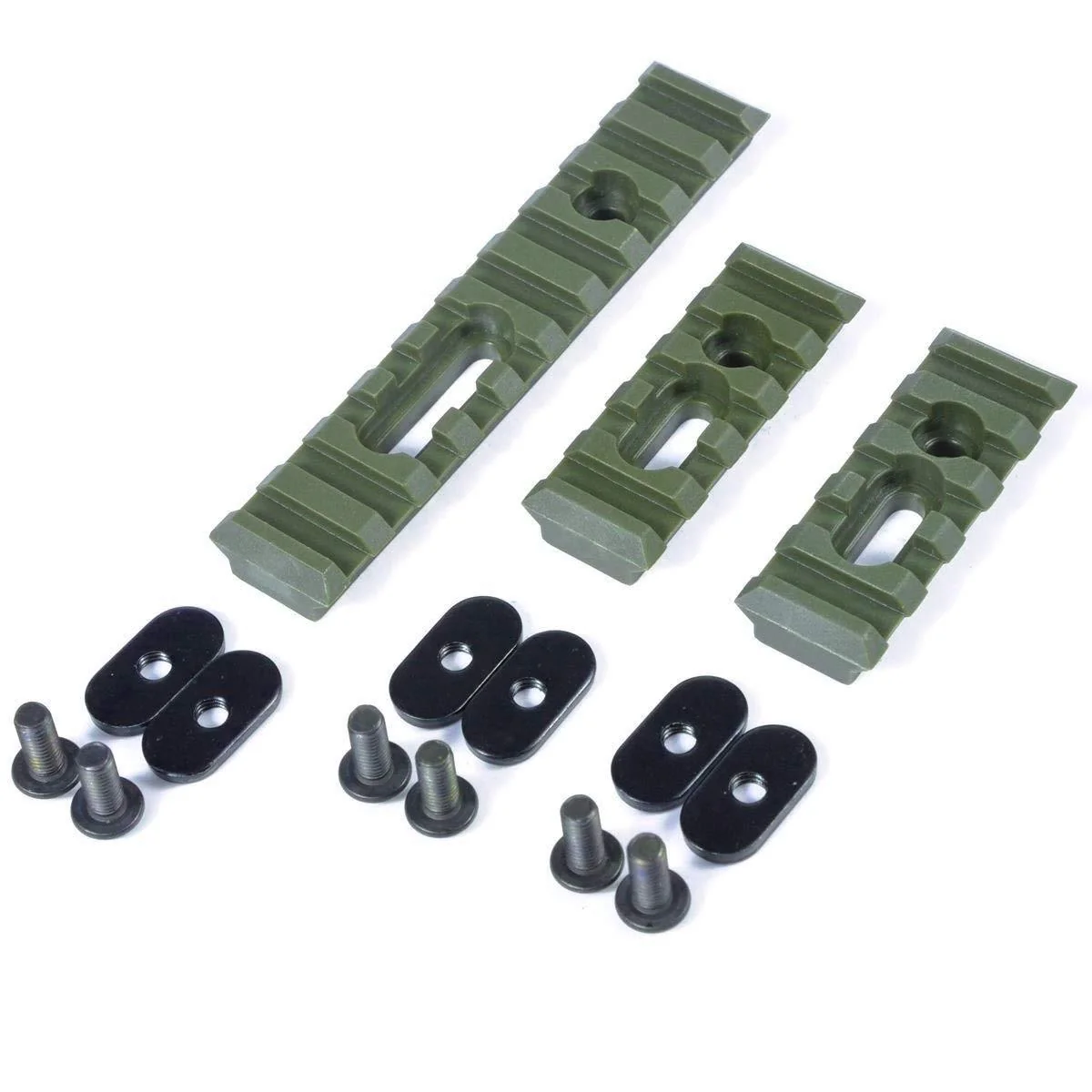 Olive Drab Green Slotted Polymer Picatinny Rail Set for Handguards